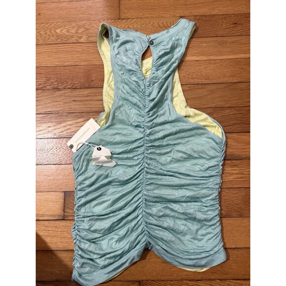 Anthropologie Pilcro Size M Ruched Reversible Tank Top Blue Yellow NWT - Picture 6 of 6